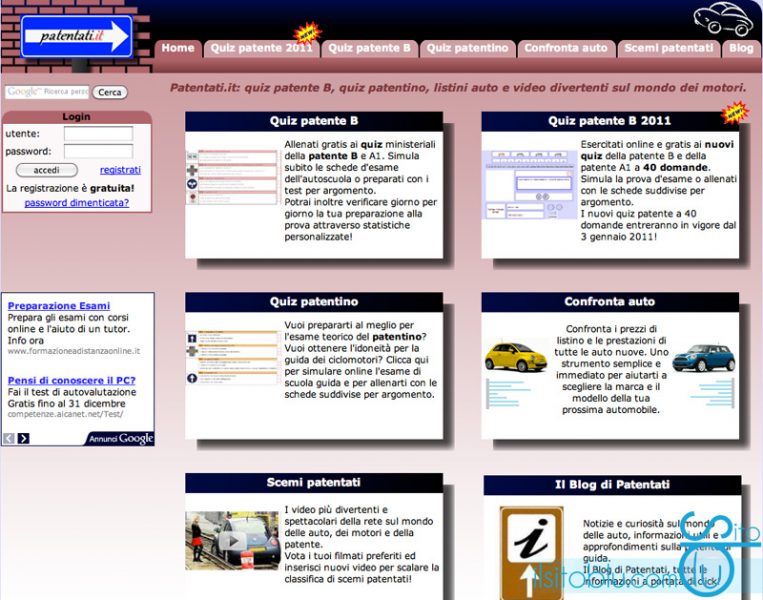 Quiz patente B, A1 e patentino online – Il sito blu